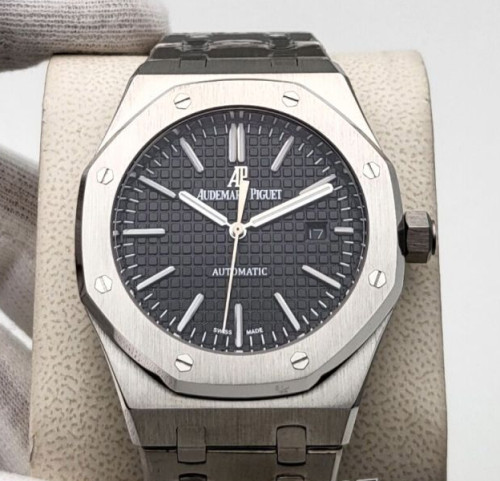 Audemars Piguet Royal Oak Stainless Steel Black Dial First Copy Watch