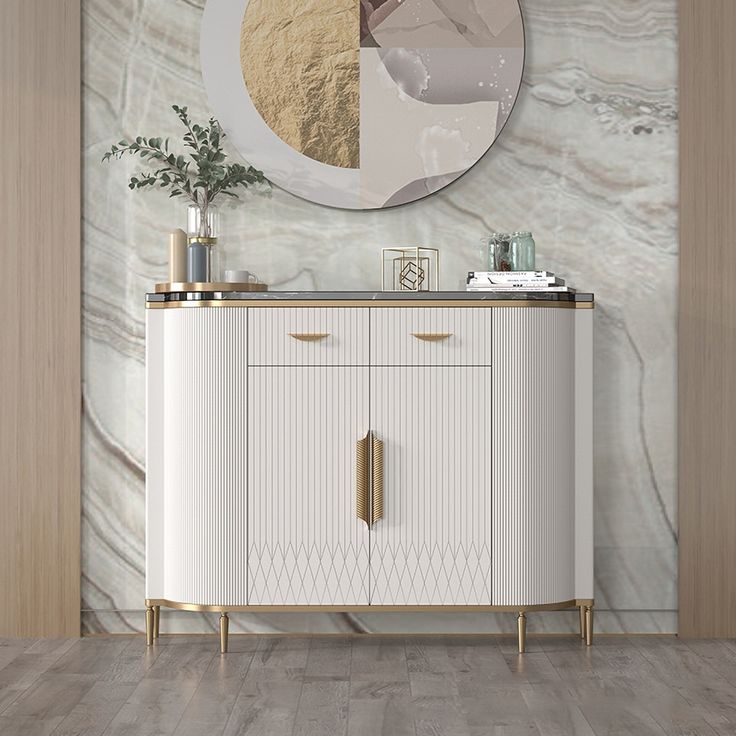 2 Doors Marble Top Sideboard Cabinet, Speciality : Shiny, Dust Resistance