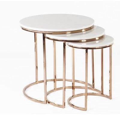 Marble Top Nested Table Set