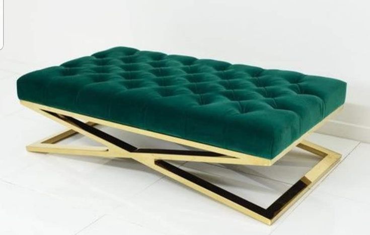 Modern Green Ottoman Bench