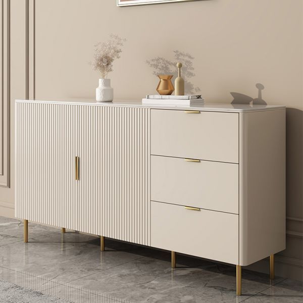 Modern Marble Top Console Cabinet With Drawer