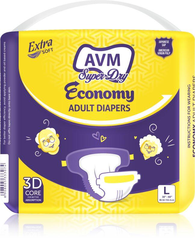 AVM Super Dry Economy Large Adult Diapers