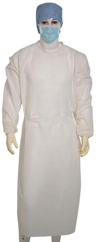 White Cotton Disposable Isolation Gown, for Hospital, Size : Standard