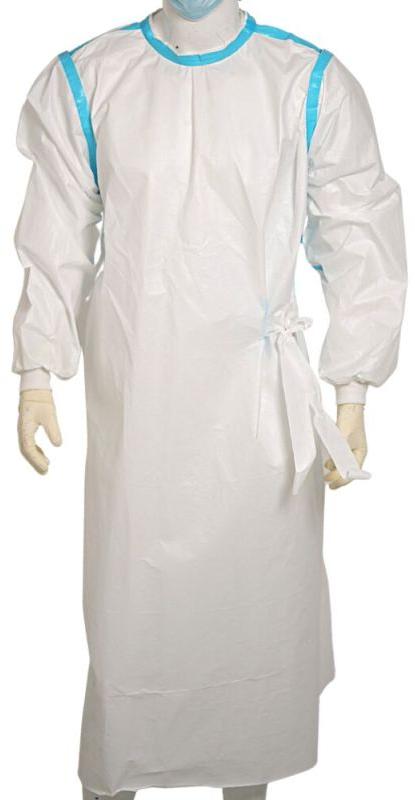 White Cotton Disposable Reinforced Surgeon Gown, for Hospital, Size : Standard