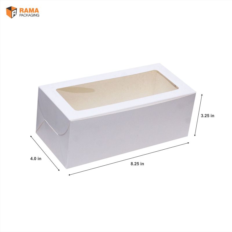 White Rectangular Plain 500gm Plum Cake Box, Size : 4x8.25x3.25 inches