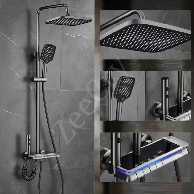 Silver Polished Stainless Steel Shower set