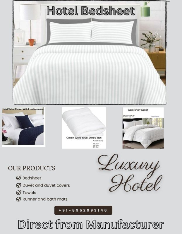 Hotel Bedsheet For Double Bed Runner