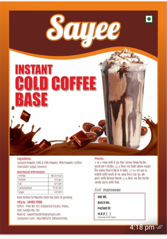 Instant Cold Coffee Premix, Shelf Life : 12 Month