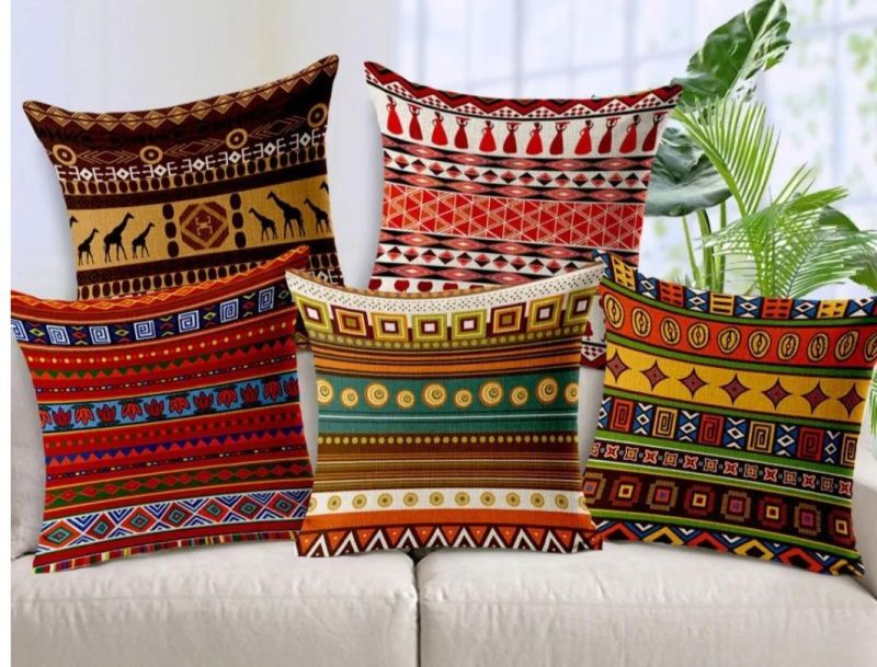 Square Cotton Printed Cushion Cover, for Sofa, Bed, Chairs