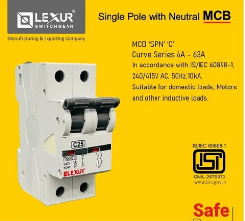 Single Pole MCB Switch With Neutral