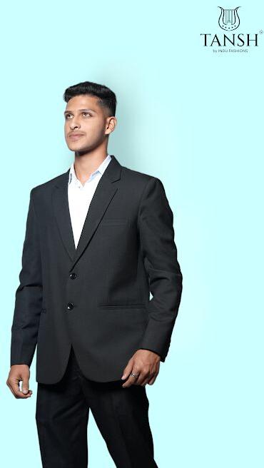 Plain Cotton Mens Black Blazer, Sleeve Type : Full Sleeves