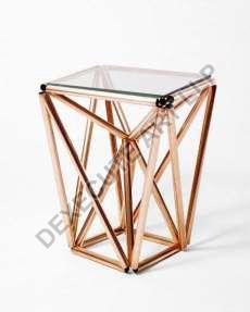 Artact Square Metal Copper Plating Side Table, For Hotel, Home