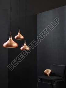 Matt Grainy Copper Finish Dome Style Ceiling Light, for Restaurant, Office, Hotel, Home Use, Cover Material : Metal