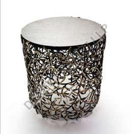 Artact Square Designer Polished Metal Handmade Decorative Side Table, for Hotel, Home
