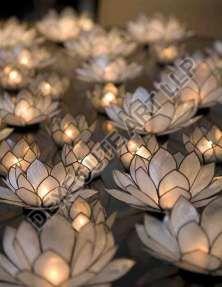 Polished Metal Lotus Shape T-Light Holder, for Home Decoration, Packaging Type : Box