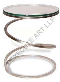 Artact Polished Spiral Shape Side Table, for Hotel, Home