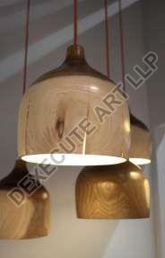 Wooden Bowl Shaped Ceiling Lamp