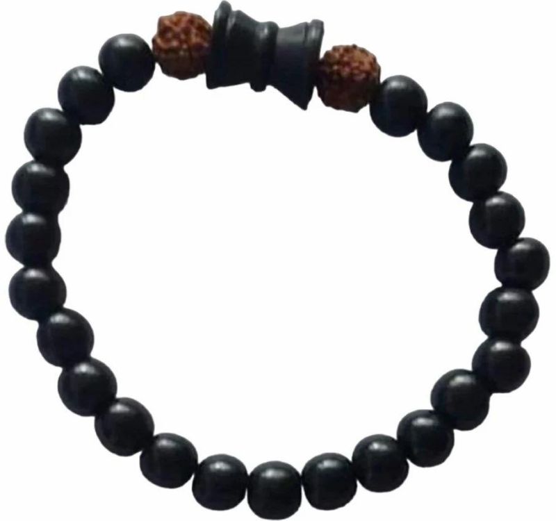 Wooden Beads Bracelet, Color : Black