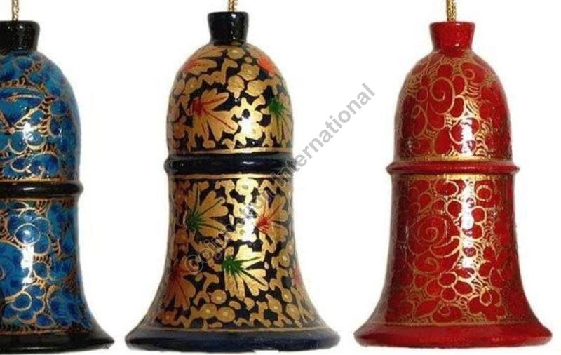 Handmade Painted Hanging Paper Mache Bell, Feature : Attractive Design