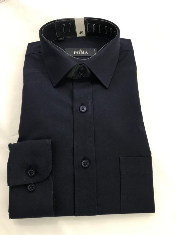 Cotton Mens Black Formal Shirt