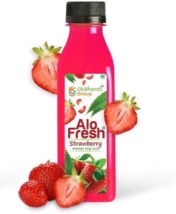 AloFresh Strawberry Alovera Pulp Juice for Drinking