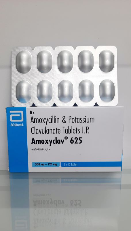 Amoxicillin And Potassium Clavulanate Tablets 625mg, Packaging Type : Strip