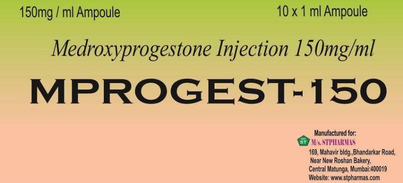 Mprogest-150 Medroxyprogestone Injection, Packaging Type : Ampoule