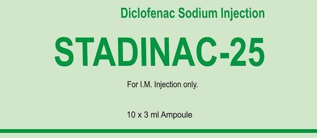 Stadinac-25 Diclofenac Injection, Packaging Type : Ampoule
