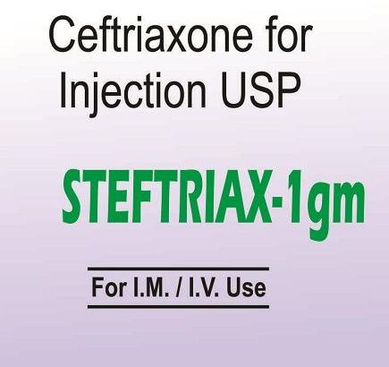 Steftriax-1gm Ceftriaxone Injection, Packaging Type : Vial