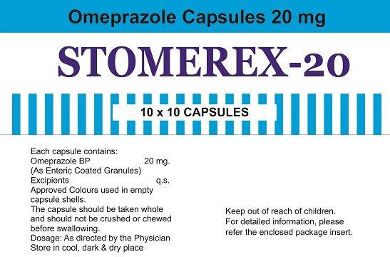 Stomerex-20 Omeprazole Capsules, for Clinical, Hospital, Grade Standard : Medicine Grade
