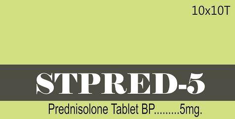 Stpred-5 Prednisolone Tablets, Packaging Size : 10x10