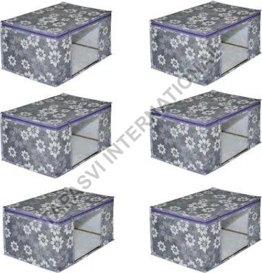 6 Pcs Combo Grey Printed Storage Bag