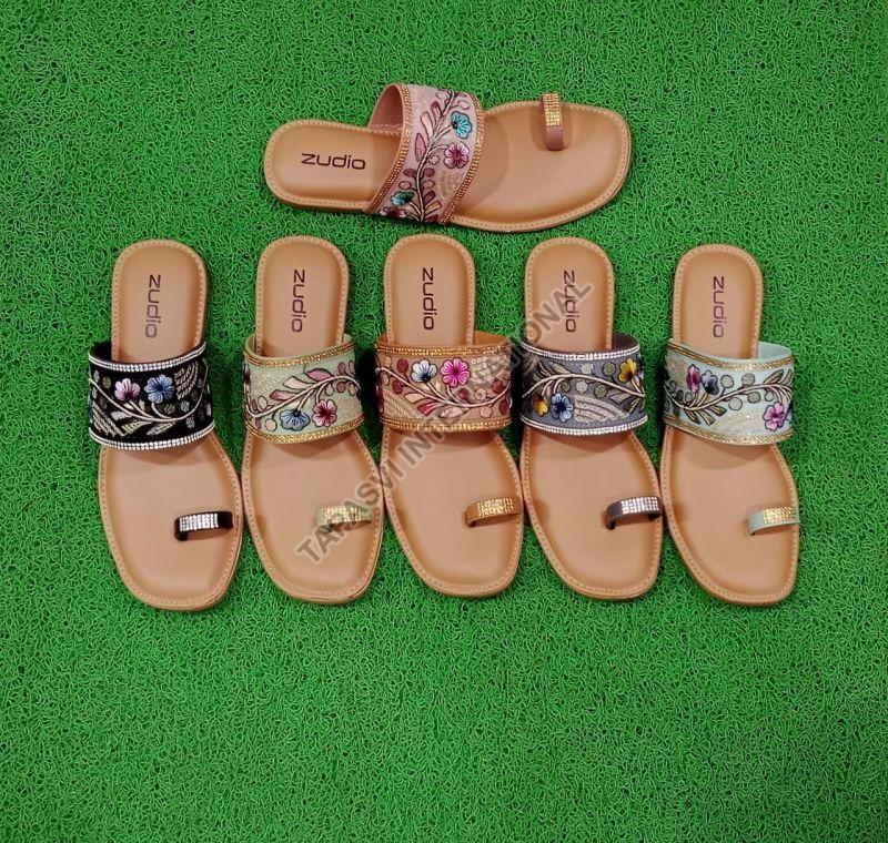 Multi color Printed Ladies Kolhapuri Chappal, for Casual Wear, Size : 6inch, 7inch, 8inch, 9inch