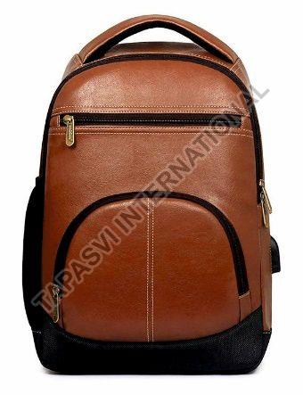 Rexine Dark Brown School Backpack, Capacity : 15 Kg