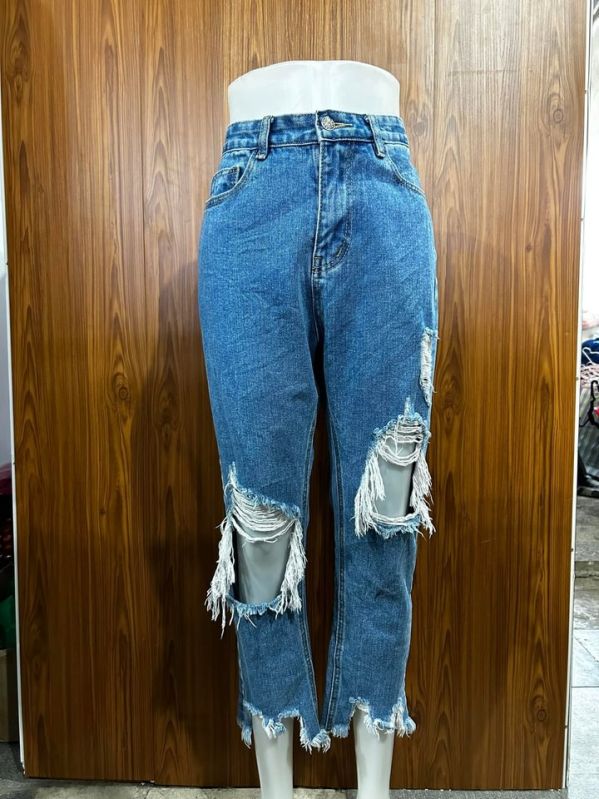 Denim Ladies Rugged Jeans, Technics : Machine Made