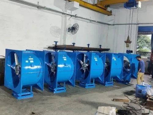 Blue 220 V GI Metal Exhaust Fan, for Industial