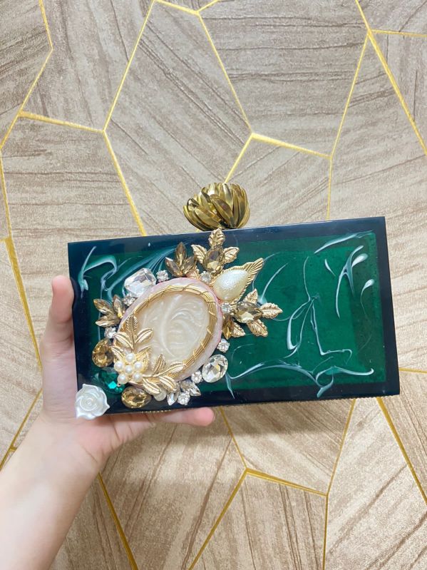 Multicolor Resin Clutch Bag