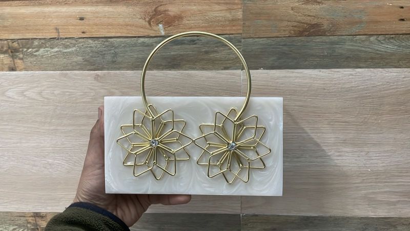 White Resin Clutch Bag