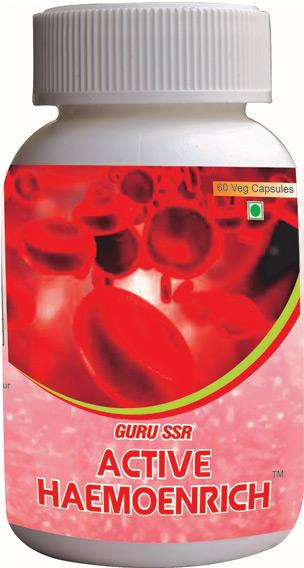 Guru SSR Active Haemoenrich Capsule, for Supplement Diet, Packaging Type : Plastic Bottle