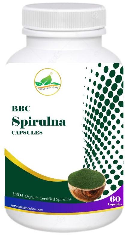 Green BBC Spirulina Capsule, for Supplement Diet, Packaging Type : Plastic Bottle