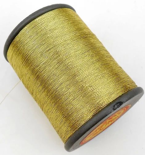 Golden glace cotton zari thread roll, for Textile Industry
