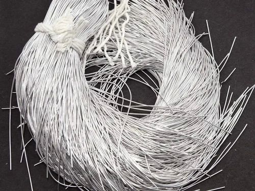 Silver Zardoshi Dapka Polyester Thread, for Embroidery, Packaging Type : Loose