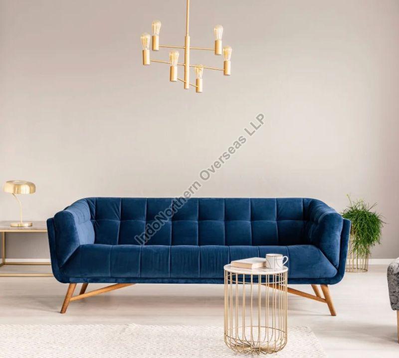 Blue 3 Seater Leather Sofa, for Household, Feature : High Strength, Attractive Look