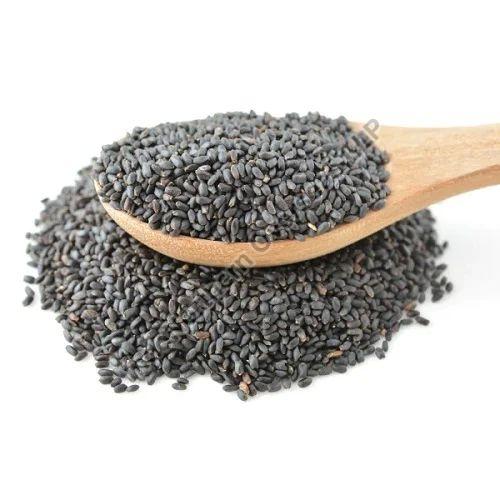 Black Natural Basil Seeds, for Medicine, Food Products, Packaging Size : 5-10 Kg