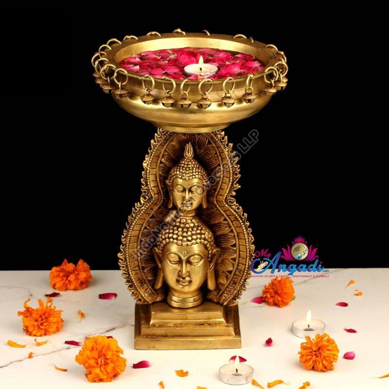 Golden Polished Brass Buddha Urli, for Home Decor, Packaging Type : Box