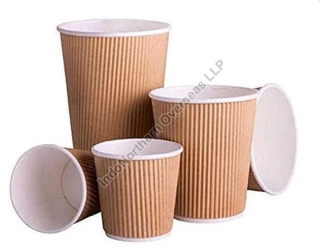 Brown Ripple Disposable Paper Glass, for Coffee, Soft Drinks, Tea, Feature : Eco-Friendly