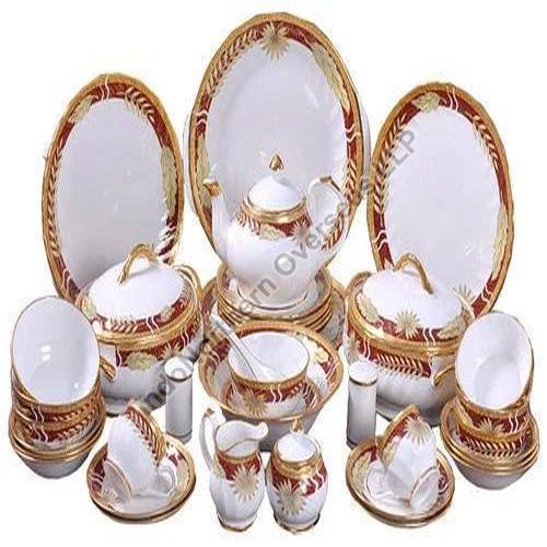 White Ceramic Handmade Crockery Set, for Household, Gifting Purpose