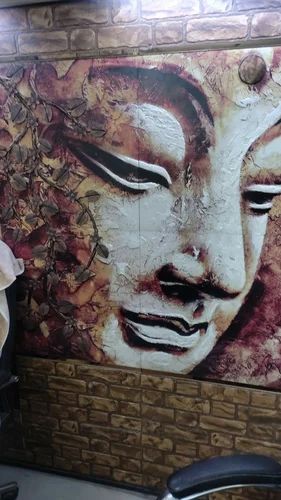 Multicolor Buddha Ji Handmade Wall Tile, for Interior, Packaging Type : Cardboard Box