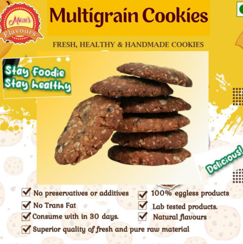 Mom's Flavours Multigrain Cookies, for Snacks, Home, Office, Taste : Sweet with jaggery powder
