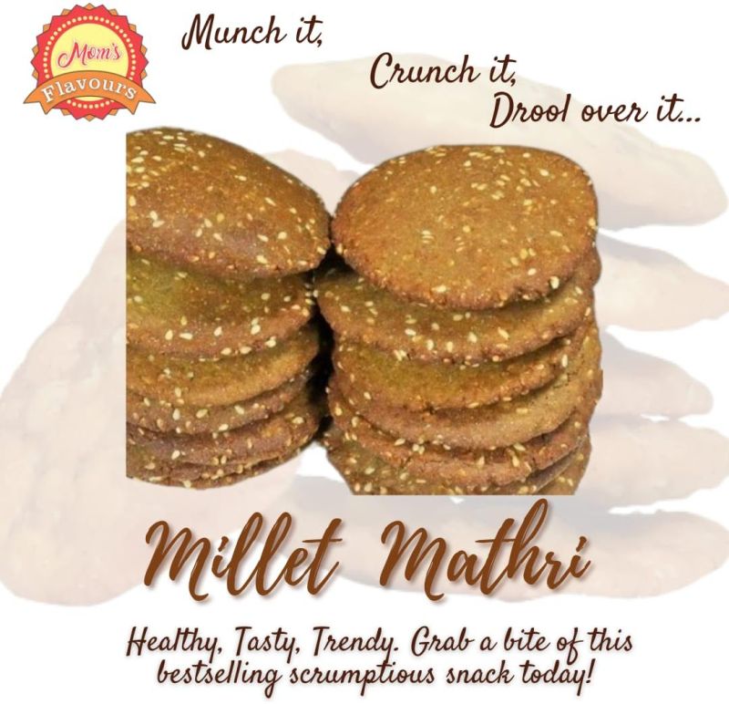 Mom's Flavours Namkeen Millet Mathri, for Snacks, Home, Office